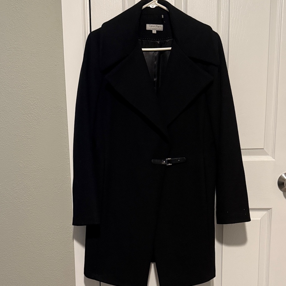 Calvin Klein Women's Elegant Black Wool Coat